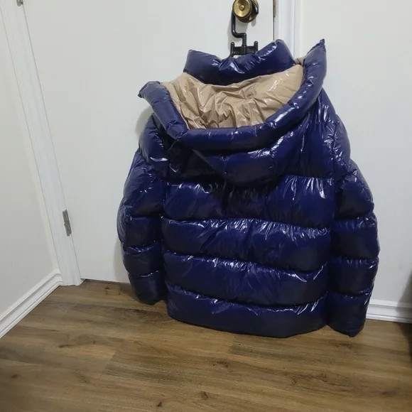 POINT ZERO PUFFER JACKET MENS LARGE GLOSSY BLUE - Picture 2 of 5